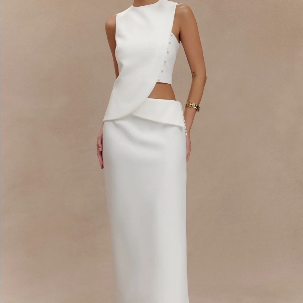 Meshki Ivory Asymmetrical TOP and SKIRT